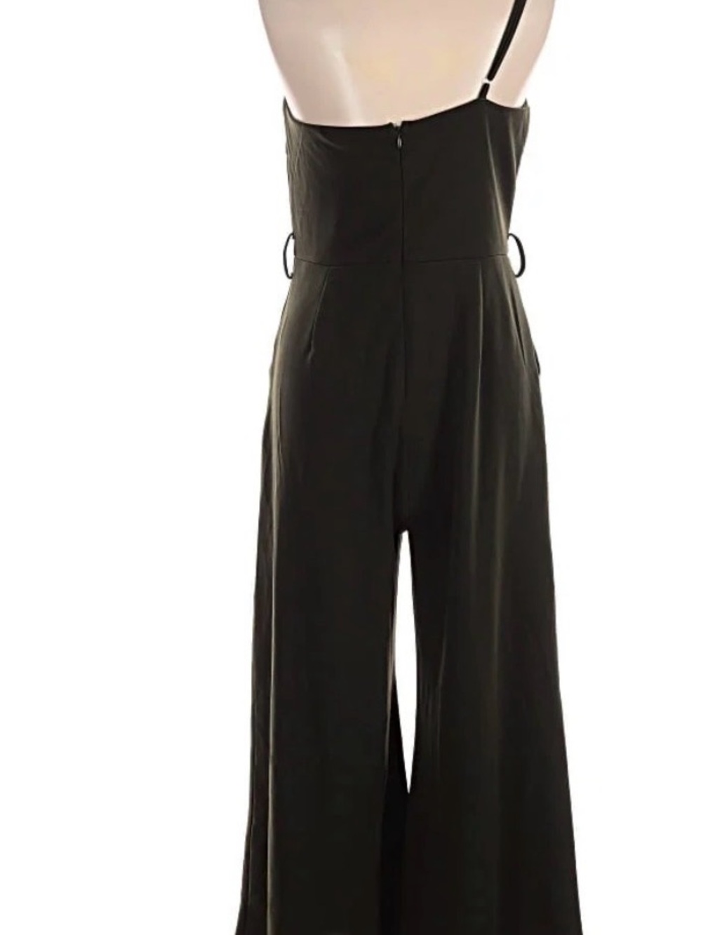 Black Wide-Leg Strappy Jumpsuit